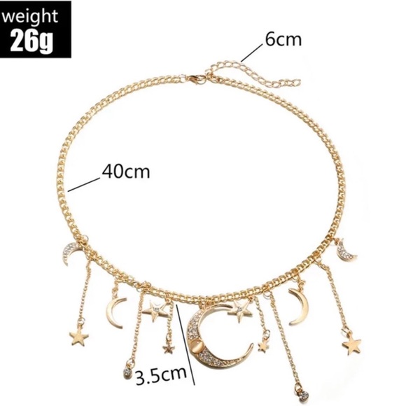 ♡♡ 3/$15 Sailor Moon Star Dangle Choker Necklace - Picture 3 of 6